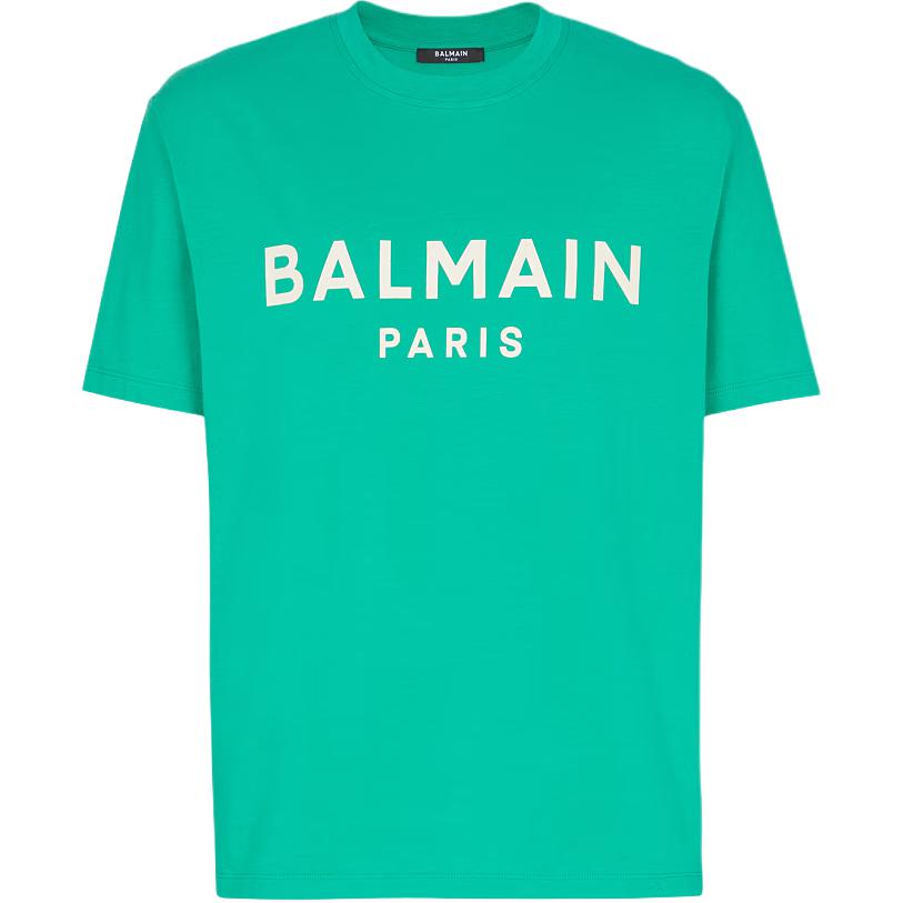 Мужская футболка BALMAIN Logo (зеленая)