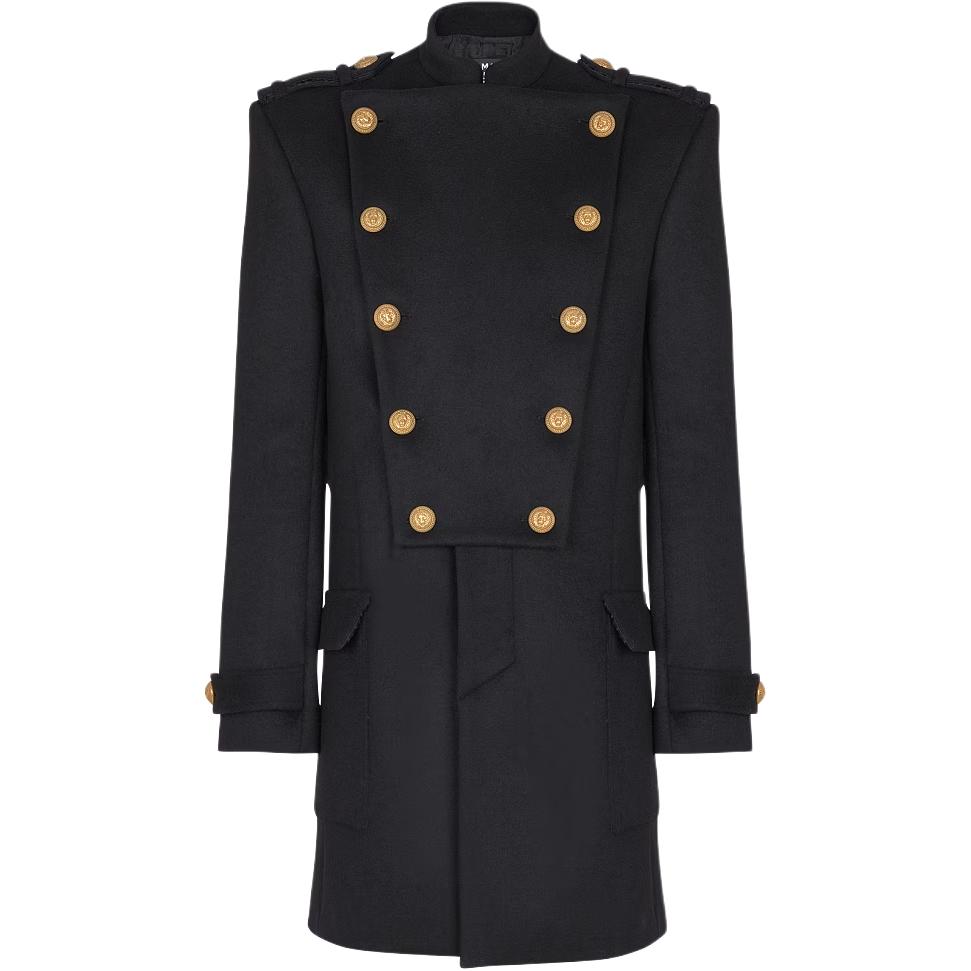 Мужское пальто BALMAIN SS25 (черное)