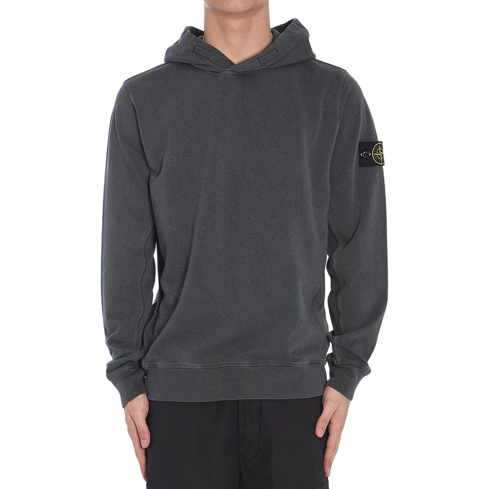 Мужское худи STONE ISLAND (темно-серое)