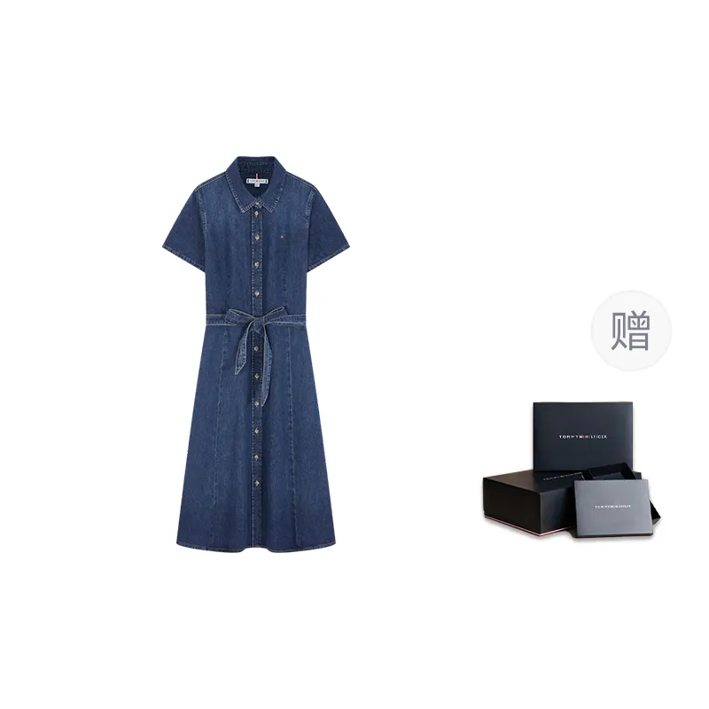 Tommy Hilfiger Short Sleeved Dress Women's Denim Blue
