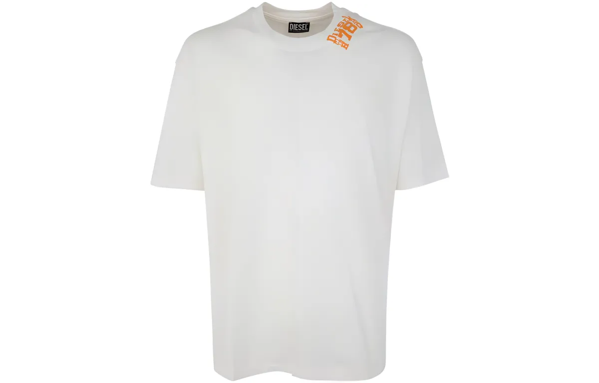DIESEL T-Shirts Men's White Crew Neck Moderate Straight Fit