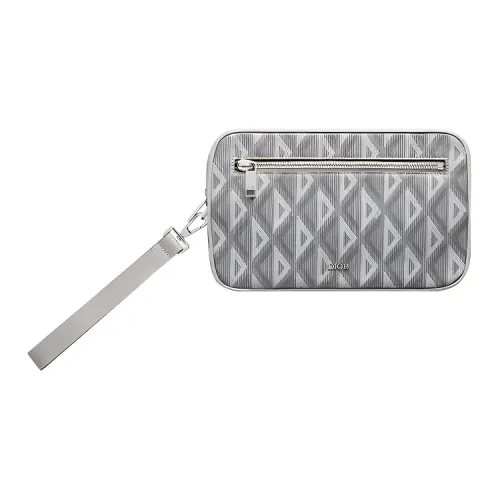 DIOR Canvas Handbag, Clutch, Toiletry Bag Men's Gray