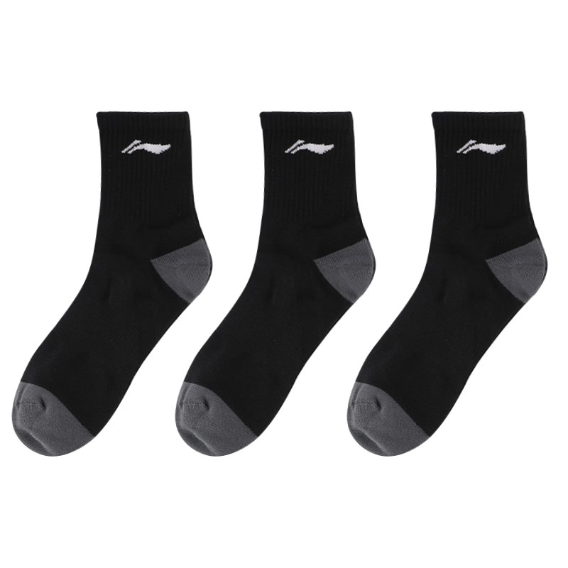 Li Ning Crew Socks Unisex 3 Pack