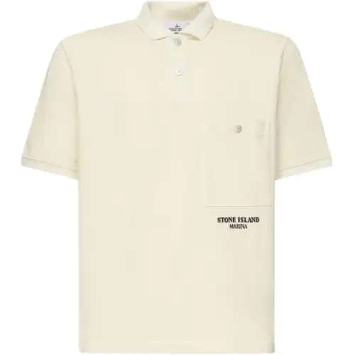 STONE ISLAND Logo Embroidered Short Sleeved Polo Shirt