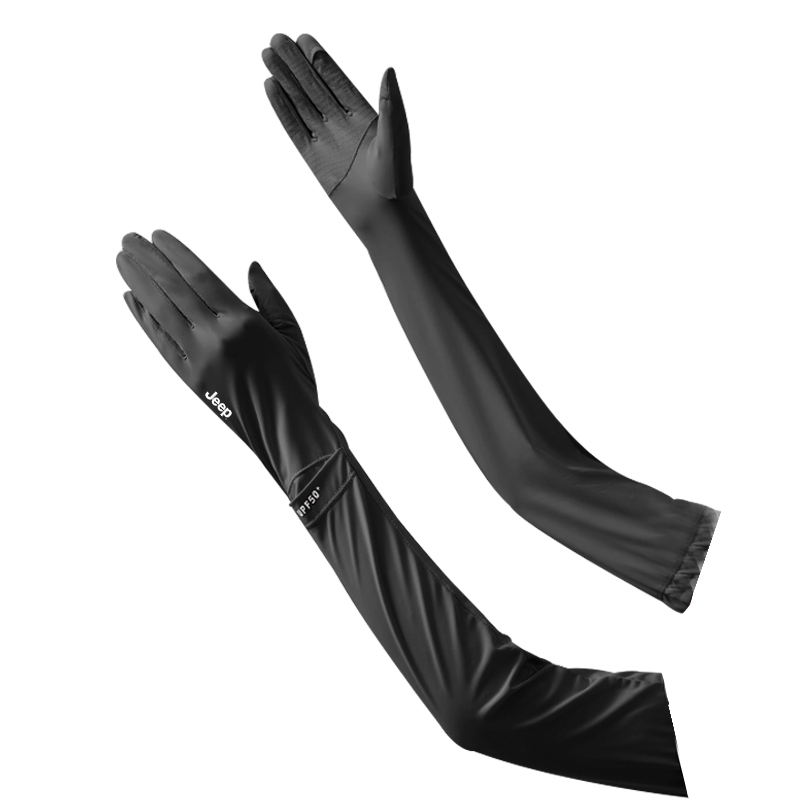 Jeep Jeep, summer sleeves, non-slip silk long protection sleeve for men and women, sun protection, fingerless, polyester, for beloved