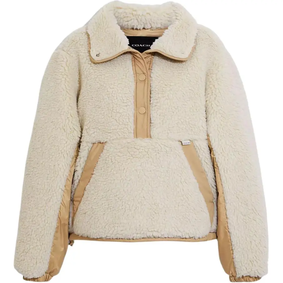 COACH Jackets Women's Ecru Lapel Moderate Other