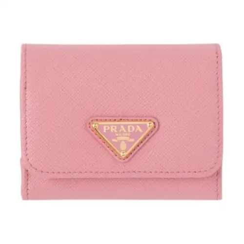 PRADA Saffiano Cow Leather Wallet Women's Pink