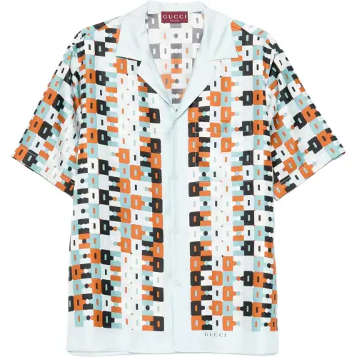 GUCCI Shirts Men's Multicolor Lapel Moderate