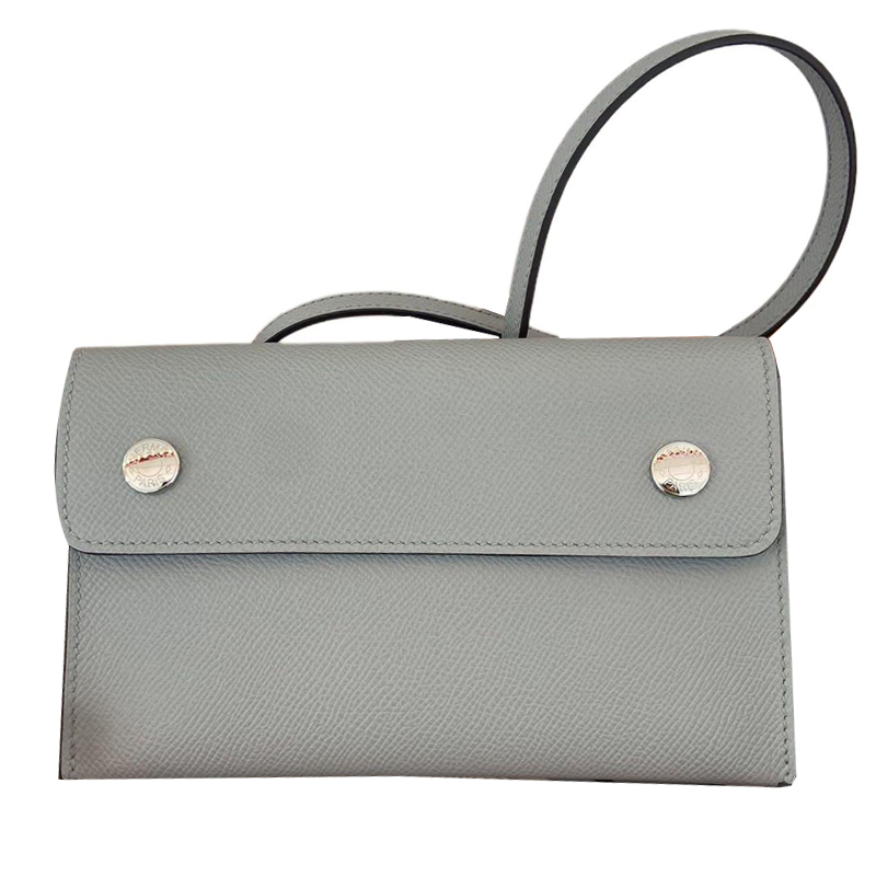 Женский кошелек Hermes Hermèsnap 19 (изжелта-белый/ледяной синий)