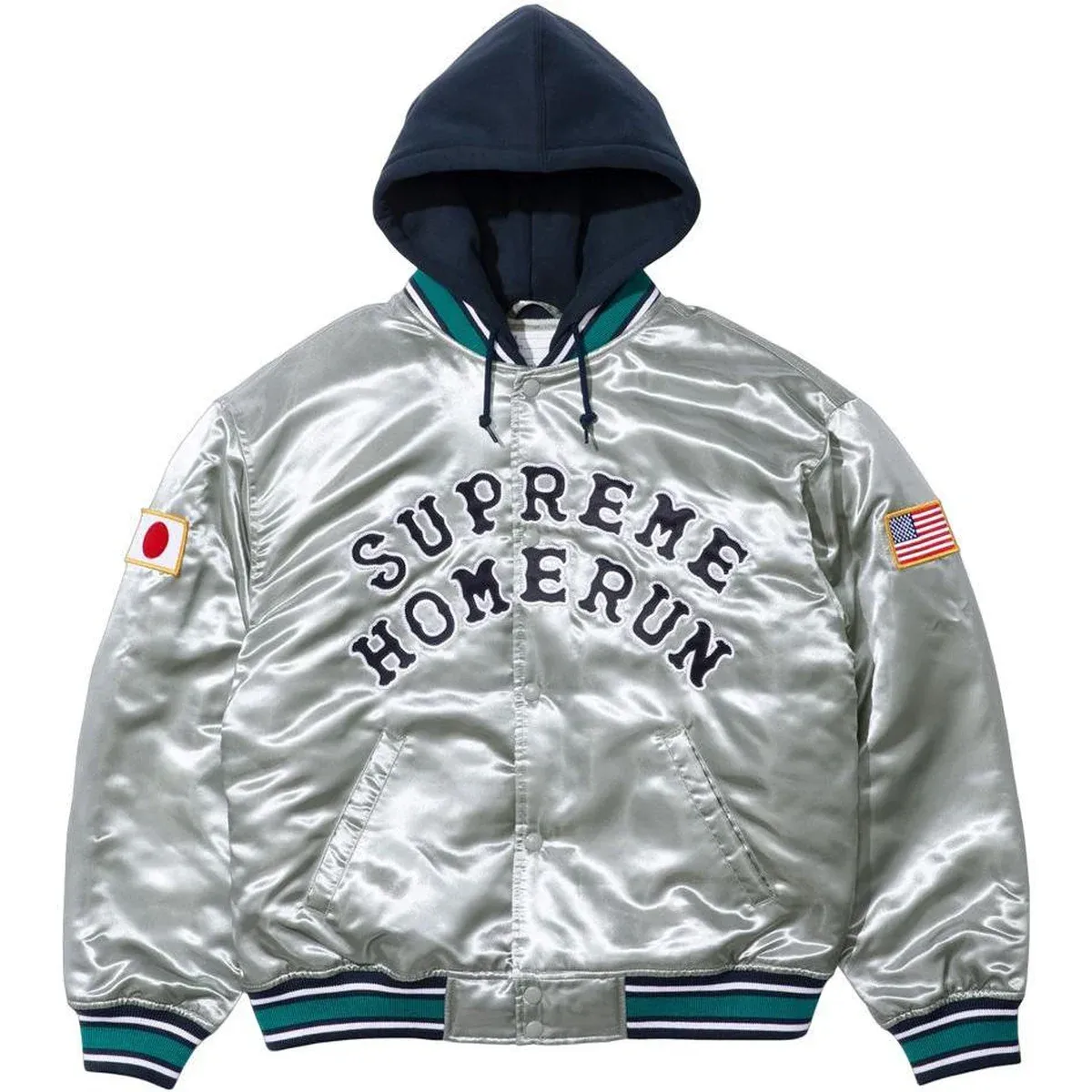 Supreme Homerun Satin Hooded Varsity Jacket