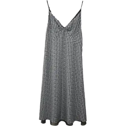 DIOR Slip Dresses Women's Black V Neck Moderate Long