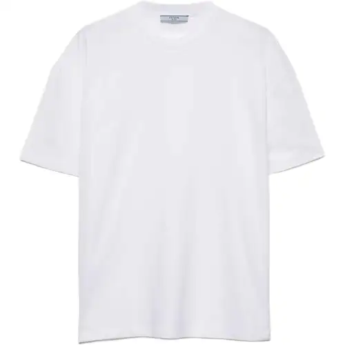 PRADA SS26 Drop Shoulder Sleeve T Shirt Women's White