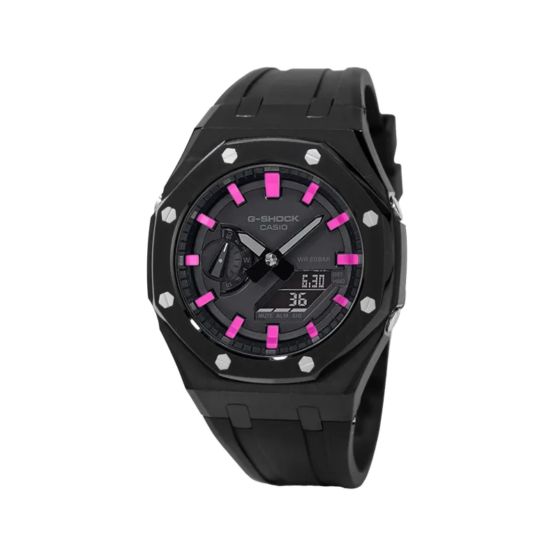 CASIO Custom Collection Electronic Movement Resin Strap Watch Unisex Black Dial