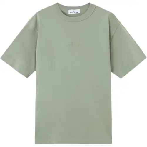 STONE ISLAND Logo Embroidered Crewneck T Shirt