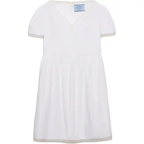 Prada lace-trimmed mini dress