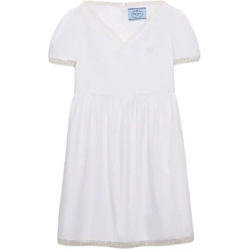 Prada lace-trimmed mini dress