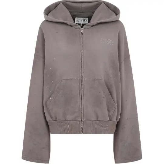 MM6 Maison Margiela Cropped Zip Up Hoodie