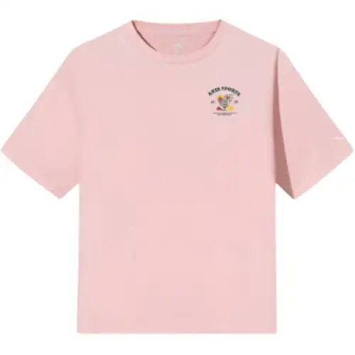 Anta Life Collection T Shirt Women's Peach Pink Powder