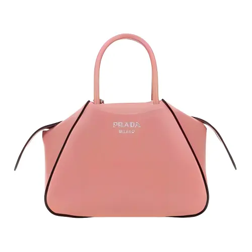 PRADA Leather One Shoulder Handbag Women's Pink