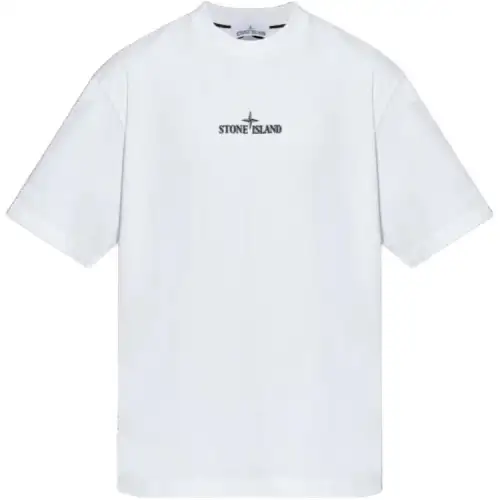 STONE ISLAND Logo Printed Crewneck T Shirt