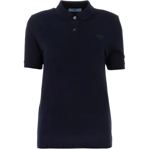 PRADA Polo Shirts Women's Black Polo Collar Moderate