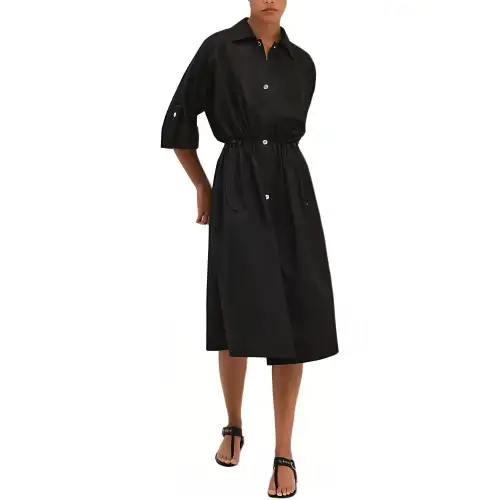 HERMES SS25 Short Sleeved Dress Women's Black