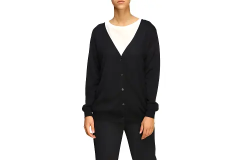 PRADA Cashmere Sweaters Women's Black V Neck Moderate