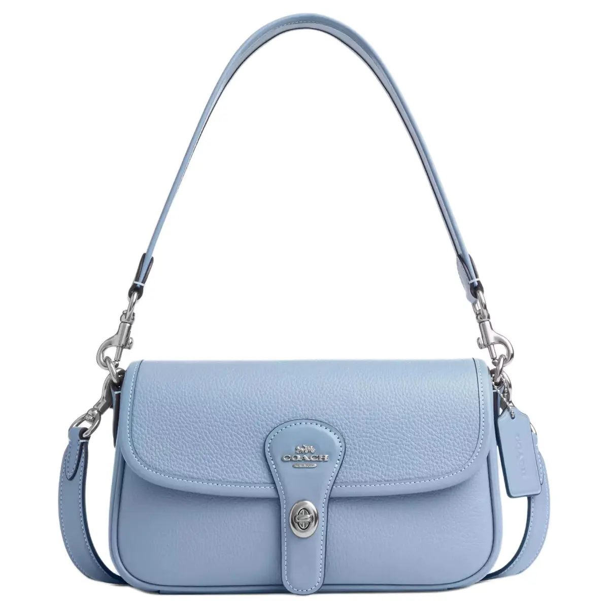 COACH Hadley Pebble Leather Crossbody Bag, Shoulder Bag Medium Women's Blue