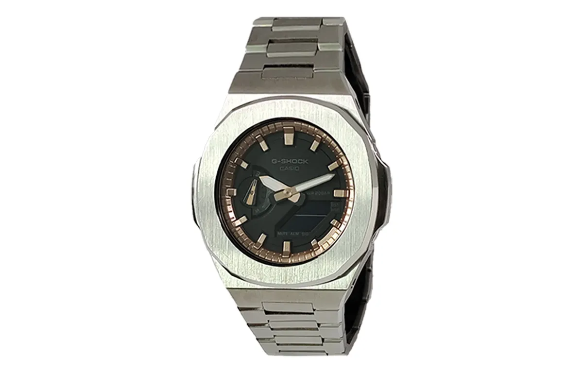 CASIO Custom Collection Quartz Movement Stainless Steel Strap Watch Men's Watches Black Dial