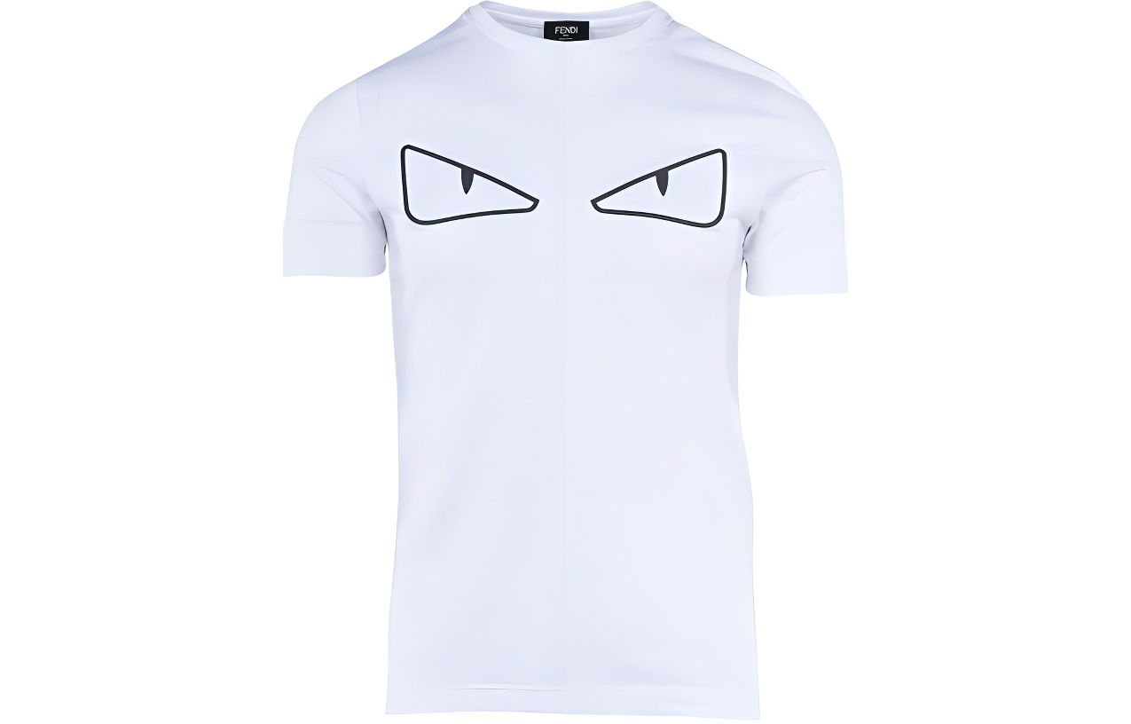 Мужская футболка Fendi FENDI T (белая с принтом)
