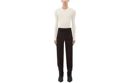 Bottega Veneta Structured Cotton Pants Casual Pants Men's Black