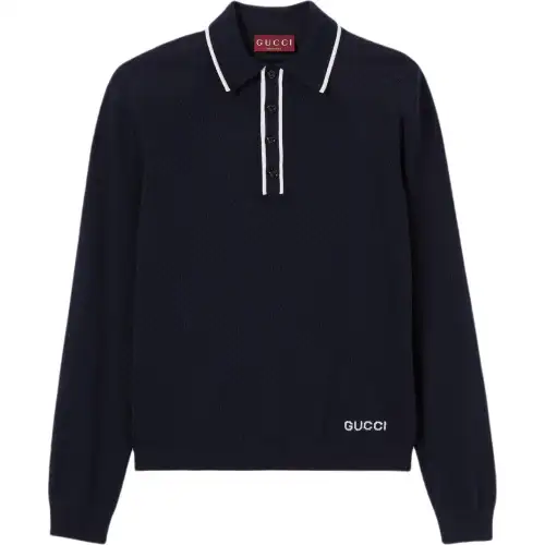 GUCCI Fine Knit Polo Shirt