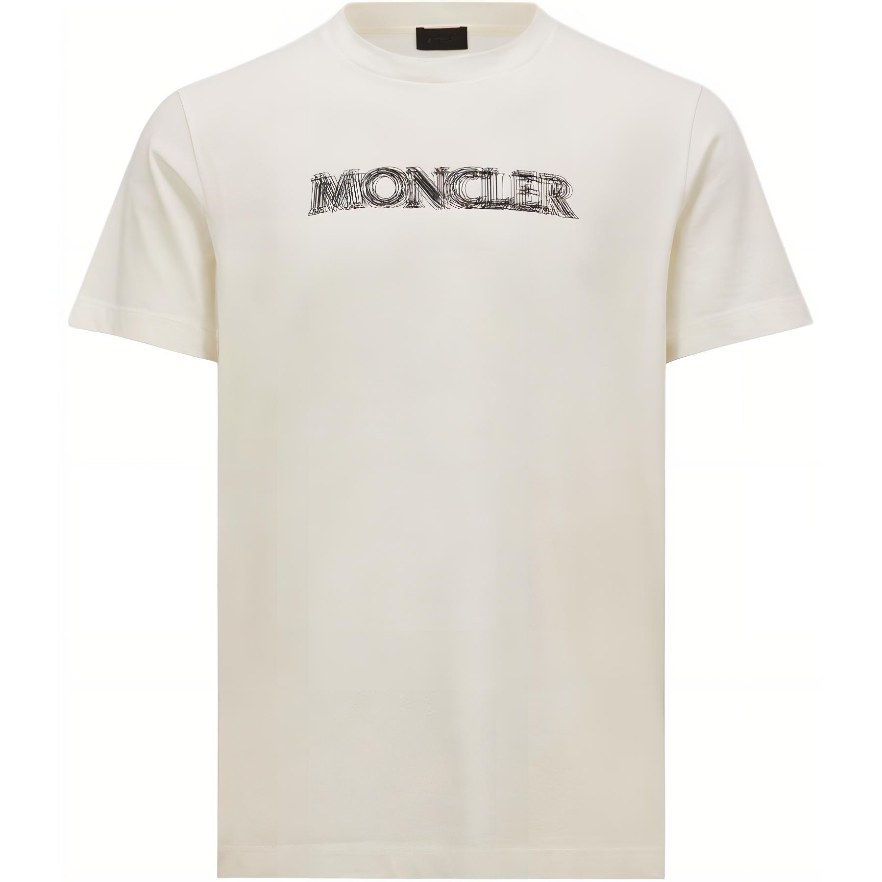 Мужская футболка Moncler White Blurred (белая)