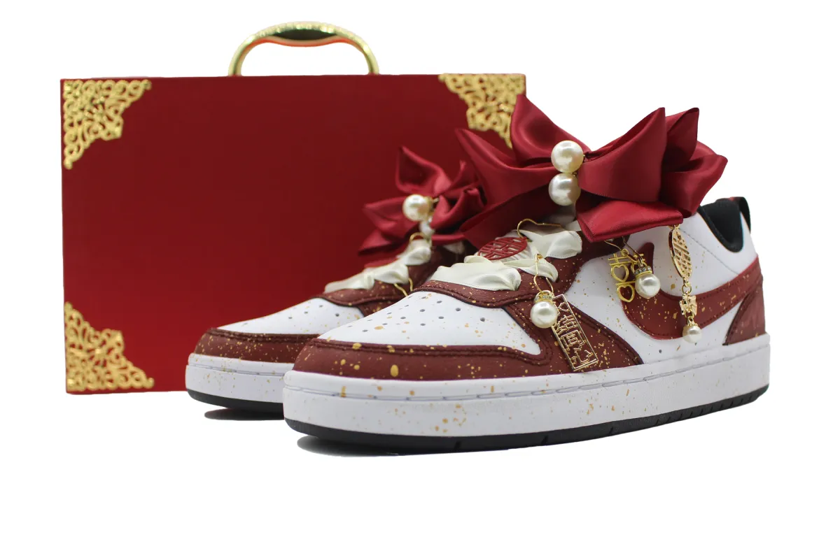 Nike Court Borough Perfect Match 1 Low top Skateboard Shoes Women's Scarlet