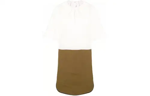 Golden Goose Short Sleeved Dresses Women's White Crew Neck Moderate Mid Length