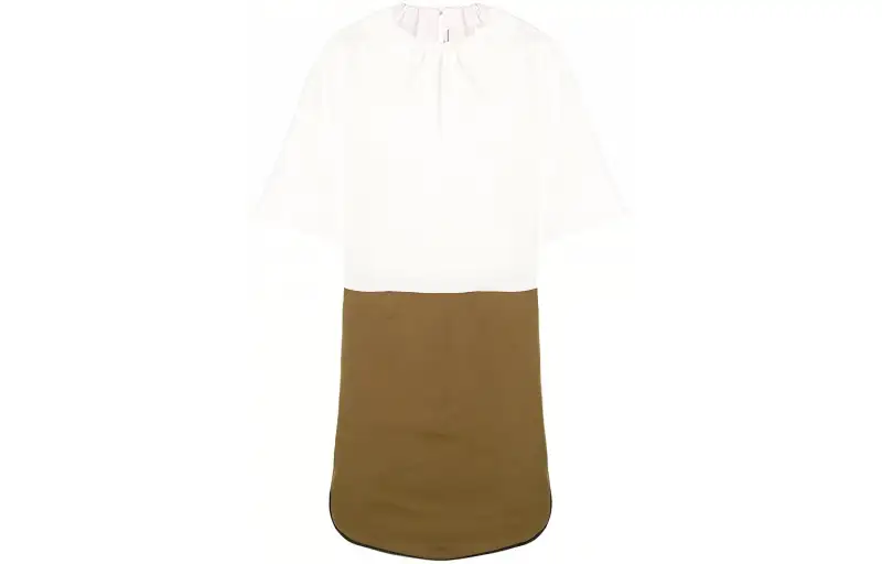 Golden Goose Short Sleeved Dresses Women's White Crew Neck Moderate Mid Length