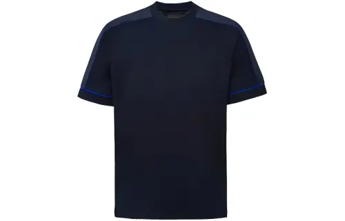 PRADA T Shirts Men's Bright Blue Crew Neck Moderate Straight Fit
