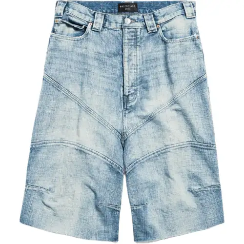 Balenciaga Knee Length Denim Shorts