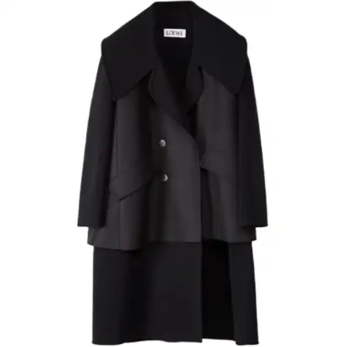 LOEWE Velvet Jackets Women's Black Lapel Moderate