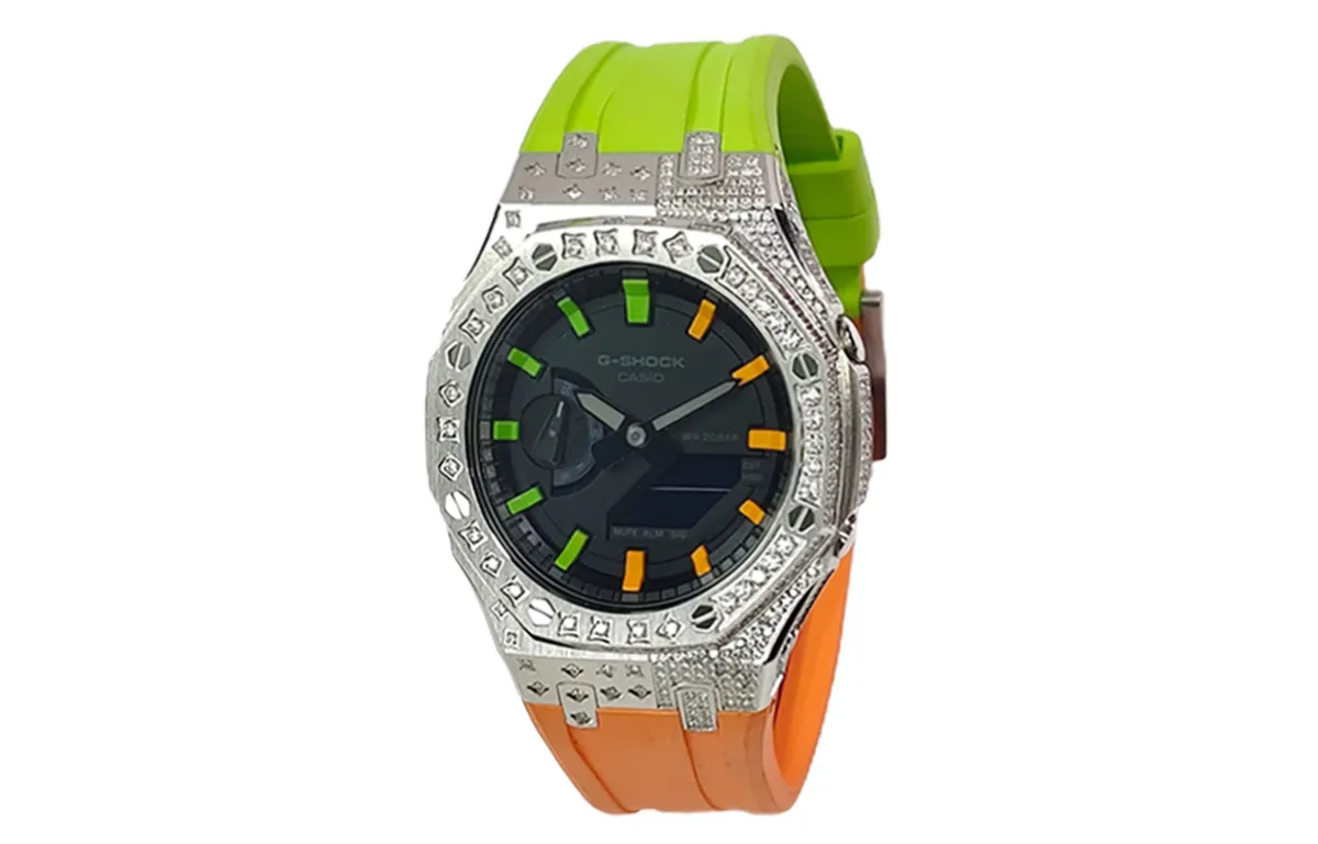 CASIO Custom Collection Quartz Movement Fluoroelastomer Strap Watch Men's Watches Black Dial