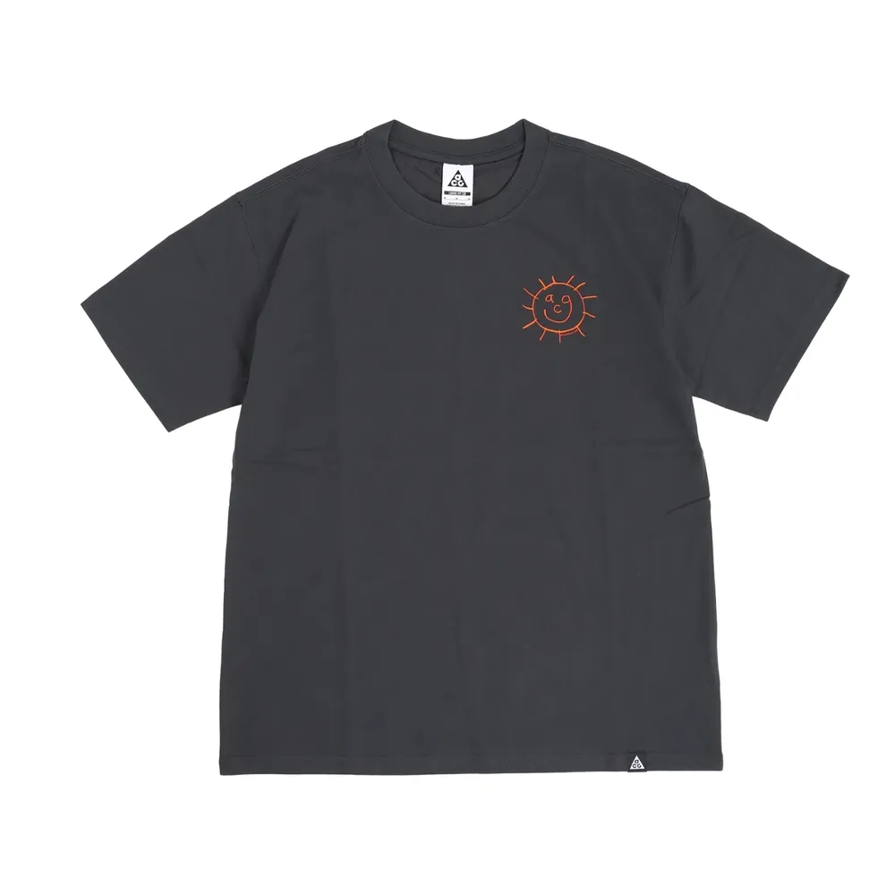 Nike ACG T-Shirts Men's Gray Crew Neck Moderate Straight Fit