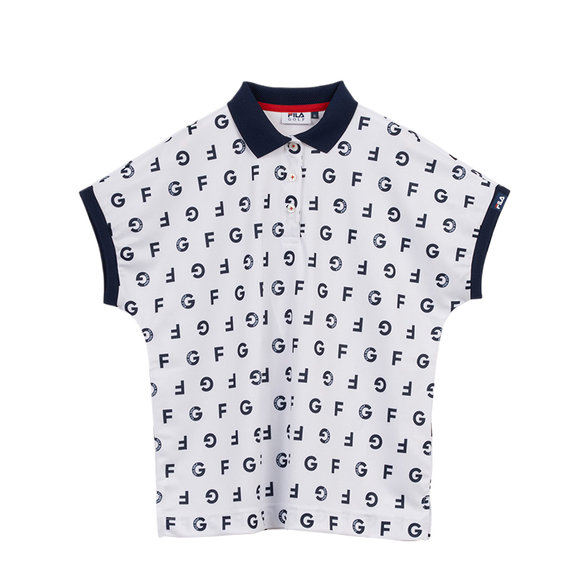 FILA Fila Golf Series TS Gala Fashion Casual Short Sleeve Shirt Women's White