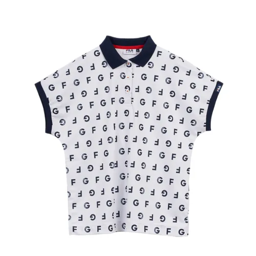 FILA Fila Golf Series TS Gala Fashion Casual Short Sleeve Shirt Women's White