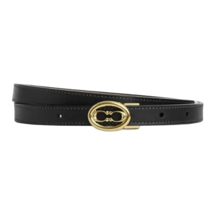 COACH Leather Belts Women's Black Width 1.8CM