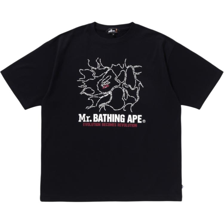 Мужская футболка A BATHING APE A BATHING APE SS25 T (черная с камуфляжем)