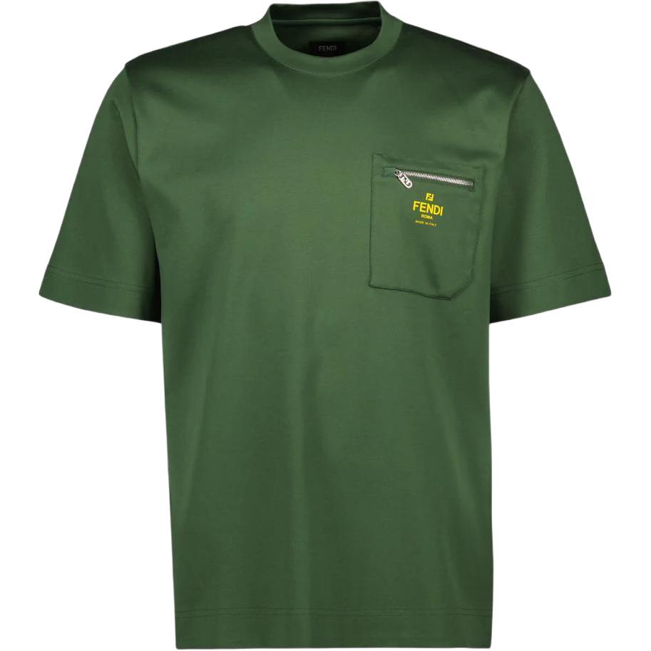 Мужская футболка Fendi Logo T-Shirt (зеленая)