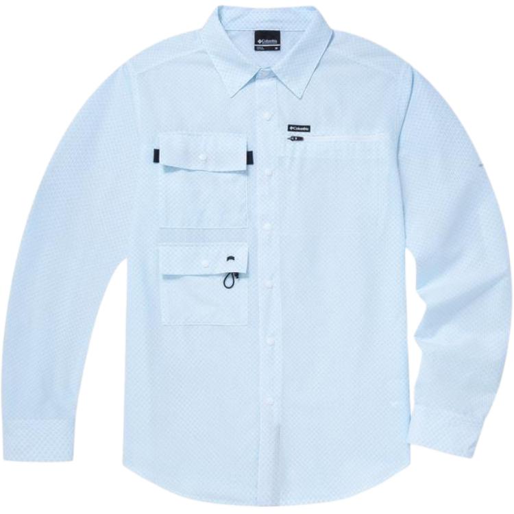 Columbia Columbia, comfortable travel long-sleeve for traveling, blue shirt, classic length