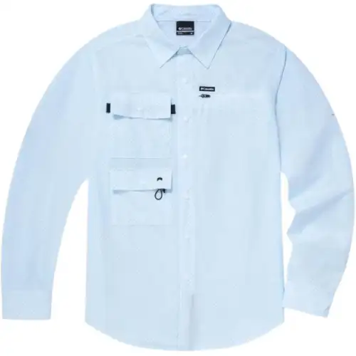 Columbia Columbia, comfortable travel long-sleeve for traveling, blue shirt, classic length
