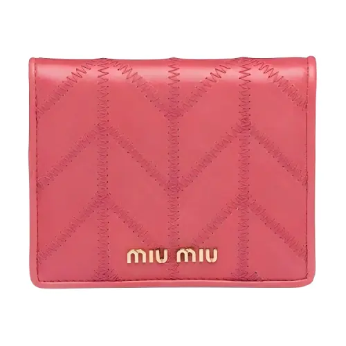 MIU MIU Leather Wallet Women's Pink