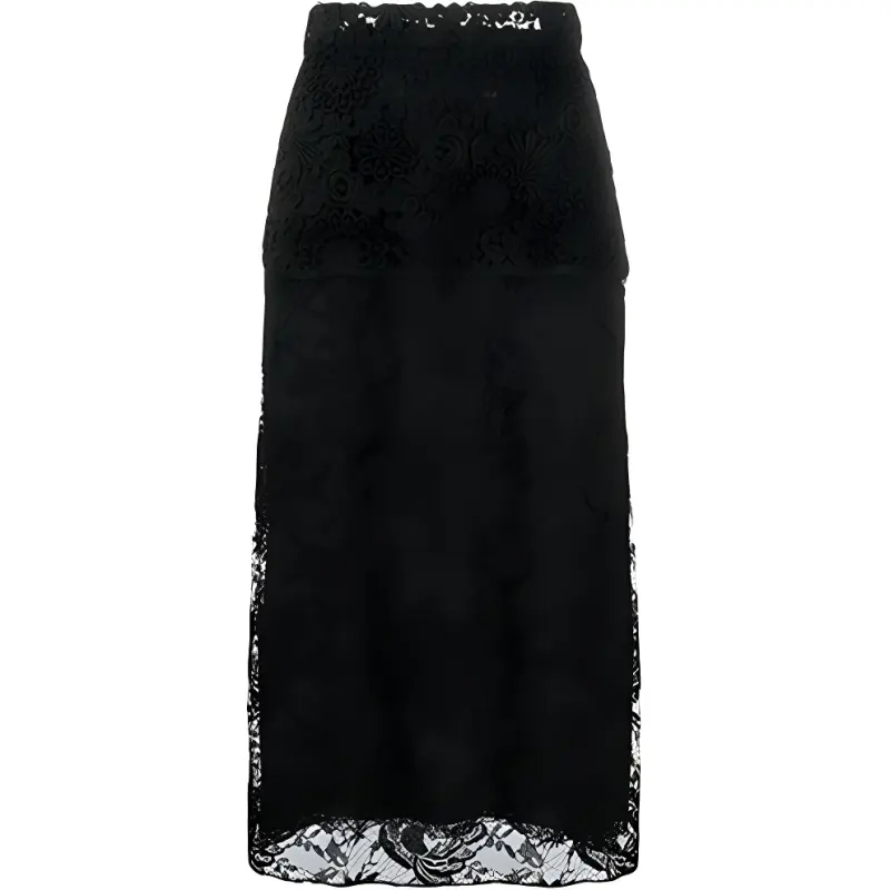 PRADA Casual Long Skirts Women's Black Moderate Mid Length A Line Skirt